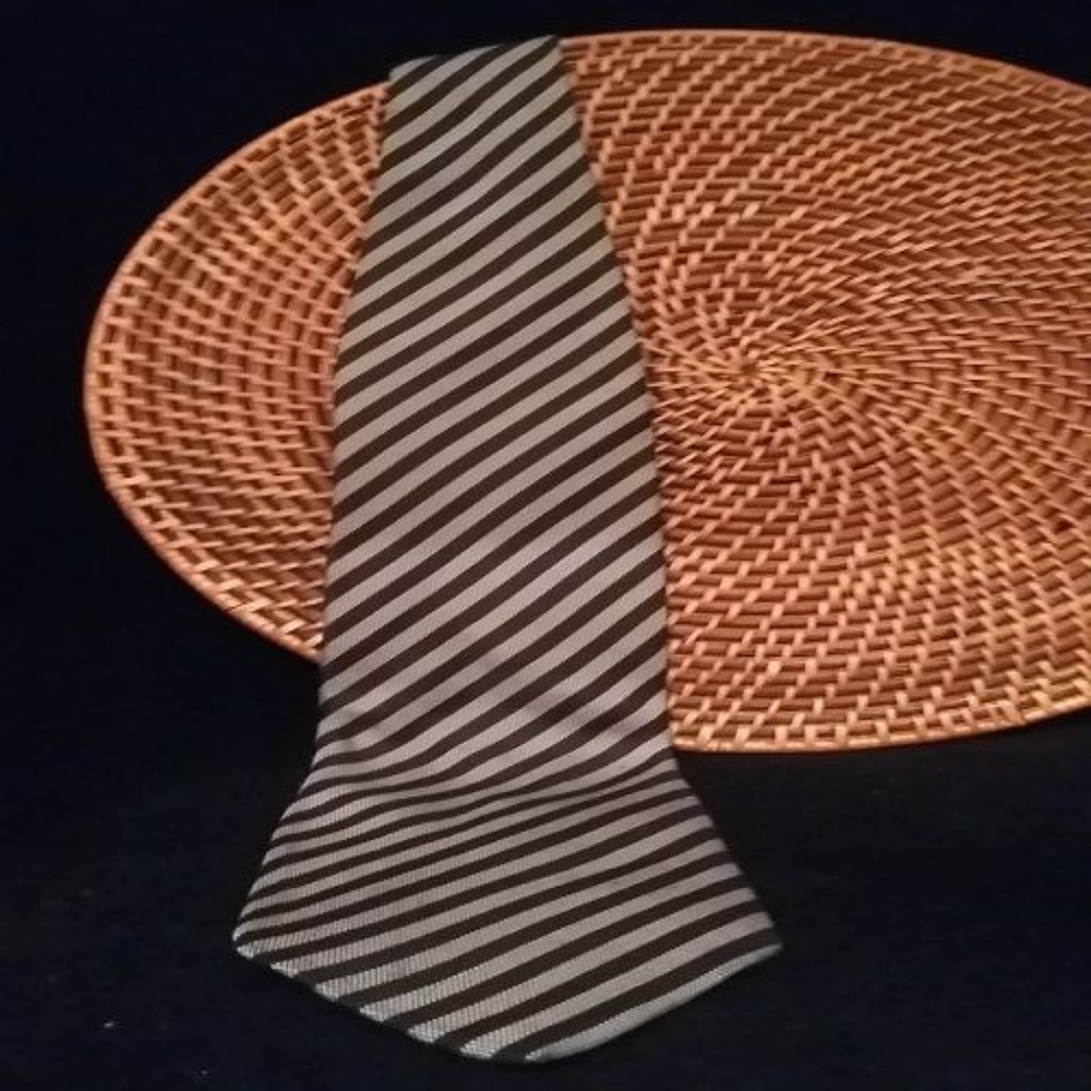 Giorgio Armani Cravatte Black Striped 100% Silk